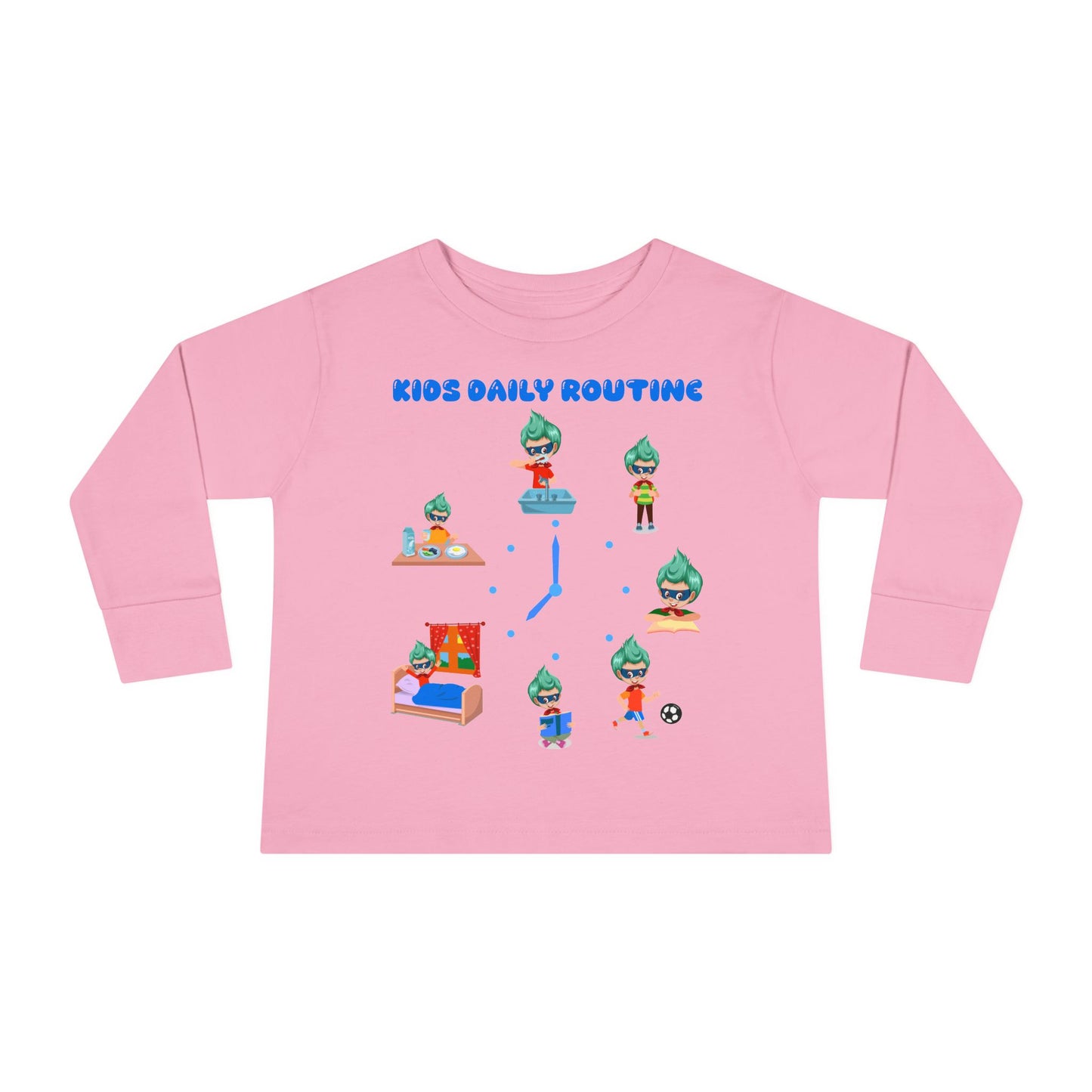 Toddler Long Sleeve Tee - Super kiddo daily routine - [[{"value":"Wonderwear Kid"}]]