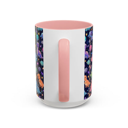 Accent Coffee Mug  (11/15 oz) - Cosmic dinosaurs