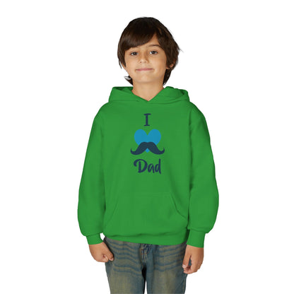 Youth Heavy Blend Hooded Sweatshirt -  I love dad - heart Printify