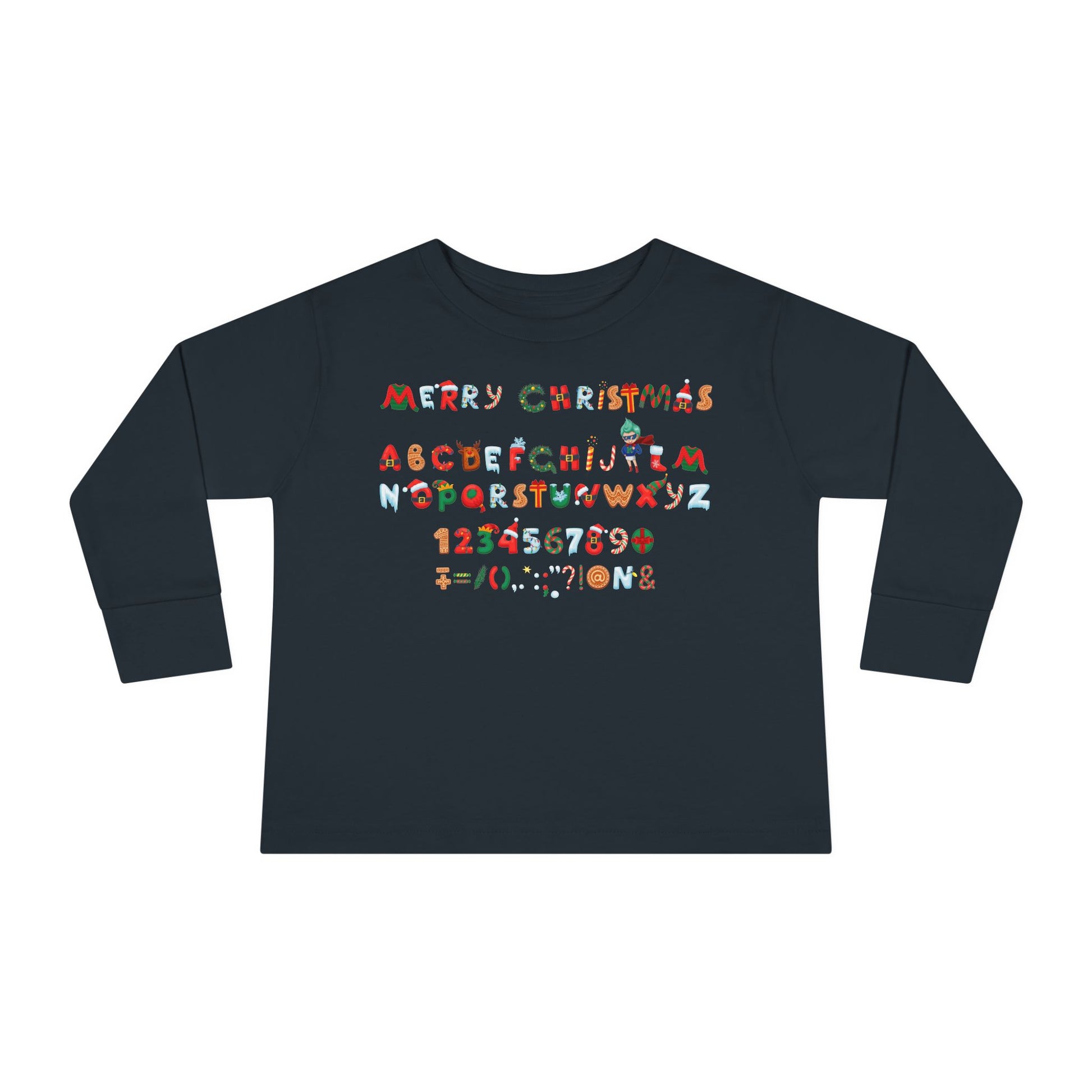 Toddler Long Sleeve Tee - Christmas alphabet - [[{"value":"Wonderwear Kid"}]]