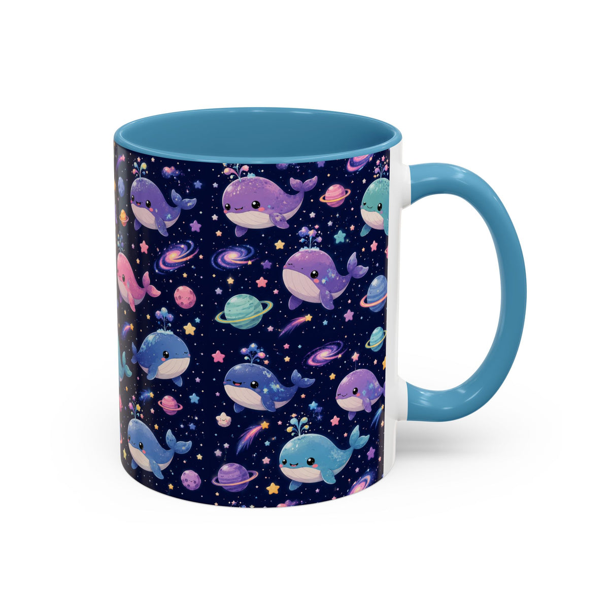 Accent Coffee Mug  (11/15 oz) - Cosmic Whale Adventure