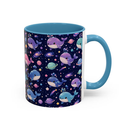 Accent Coffee Mug  (11/15 oz) - Cosmic Whale Adventure