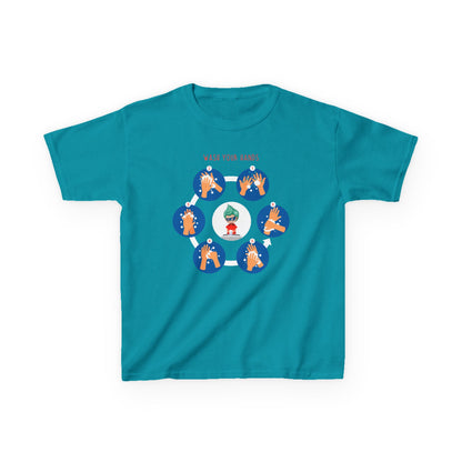 Kids Heavy Cotton™ Tee - Super kiddo teaching how to wash hands - [[{"value":"Wonderwear Kid"}]]