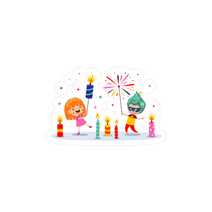 Christmas Kiss-Cut Vinyl Decals – Super kiddo lighting fireworks - [[{"value":"Wonderwear Kid"}]]