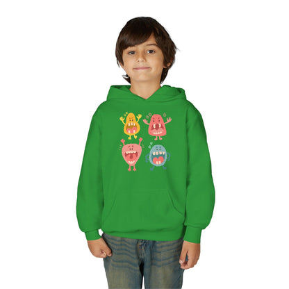 Youth Heavy Blend Hooded Sweatshirt -  Screaming monsters Printify