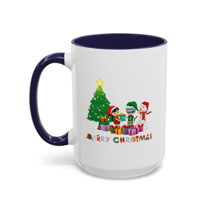 Accent Coffee Mug - Super kiddo preparing gifts - [[{"value":"Wonderwear Kid"}]]