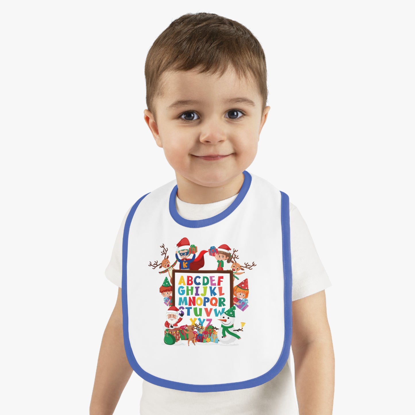 Baby Bib - Christmas alphabet with super kiddo