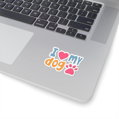 Kiss-Cut Vinyl Decals - I love my dog Printify