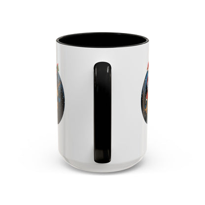 Accent Coffee Mug - Super kiddo riding a reindeer - [[{"value":"Wonderwear Kid"}]]