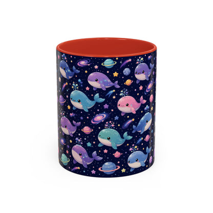 Accent Coffee Mug  (11/15 oz) - Cosmic Whale Adventure