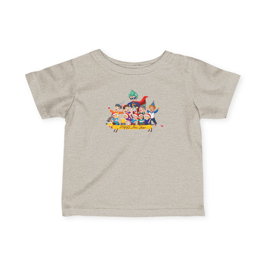Infant Fine Jersey Tee - Happy new year with friends - [[{"value":"Wonderwear Kid"}]]