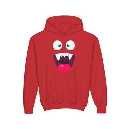 Youth Heavy Blend Hooded Sweatshirt -  Cute monsters face Printify