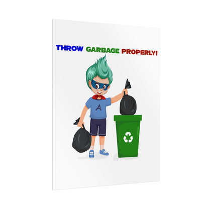 Rolled Posters - Super kiddo taking trash out - [[{"value":"Wonderwear Kid"}]]