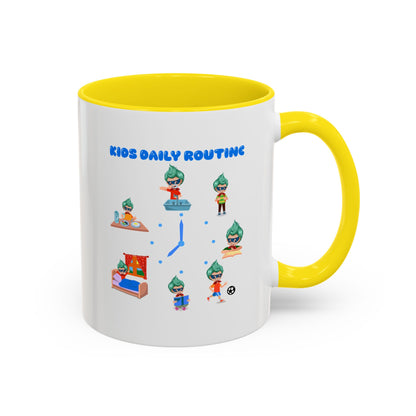 Accent Coffee Mug - Super kiddo daily routine - [[{"value":"Wonderwear Kid"}]]