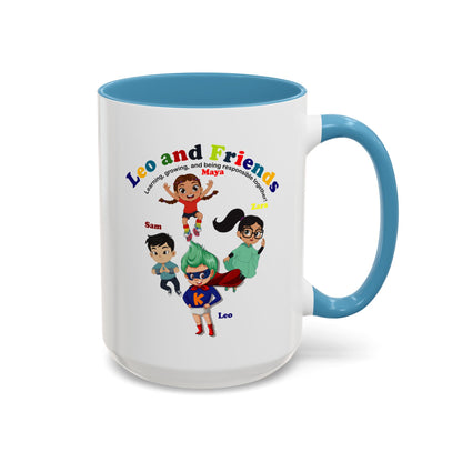 Accent Coffee Mug - Leo & Friends - Learning and growing - [[{"value":"Wonderwear Kid"}]]