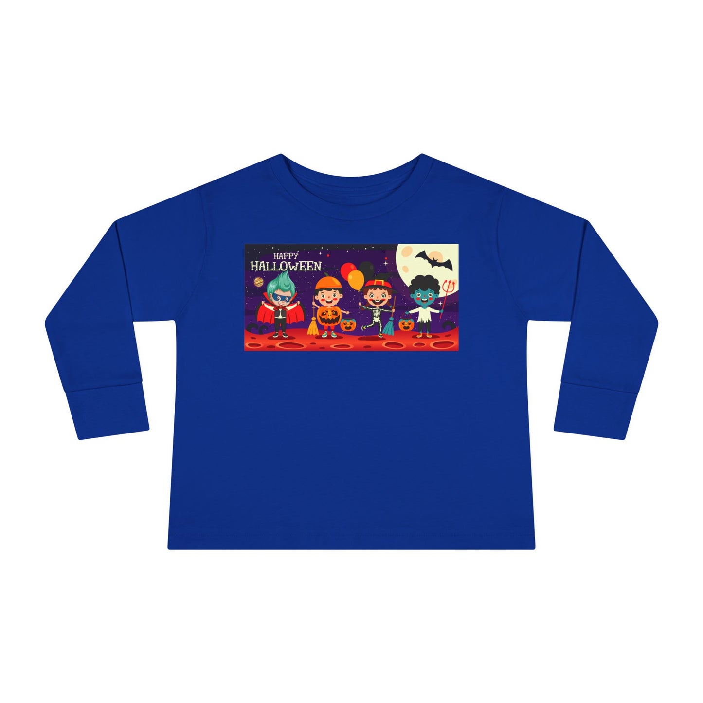 Toddler Long Sleeve Tee - Super kiddo with friends on holloween