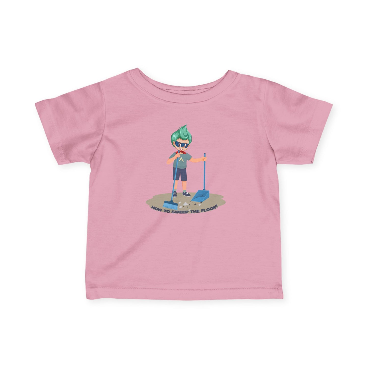 Infant Fine Jersey Tee - Super kiddo sweeping floor - [[{"value":"Wonderwear Kid"}]]