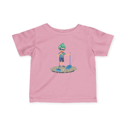Infant Fine Jersey Tee - Super kiddo sweeping floor - [[{"value":"Wonderwear Kid"}]]
