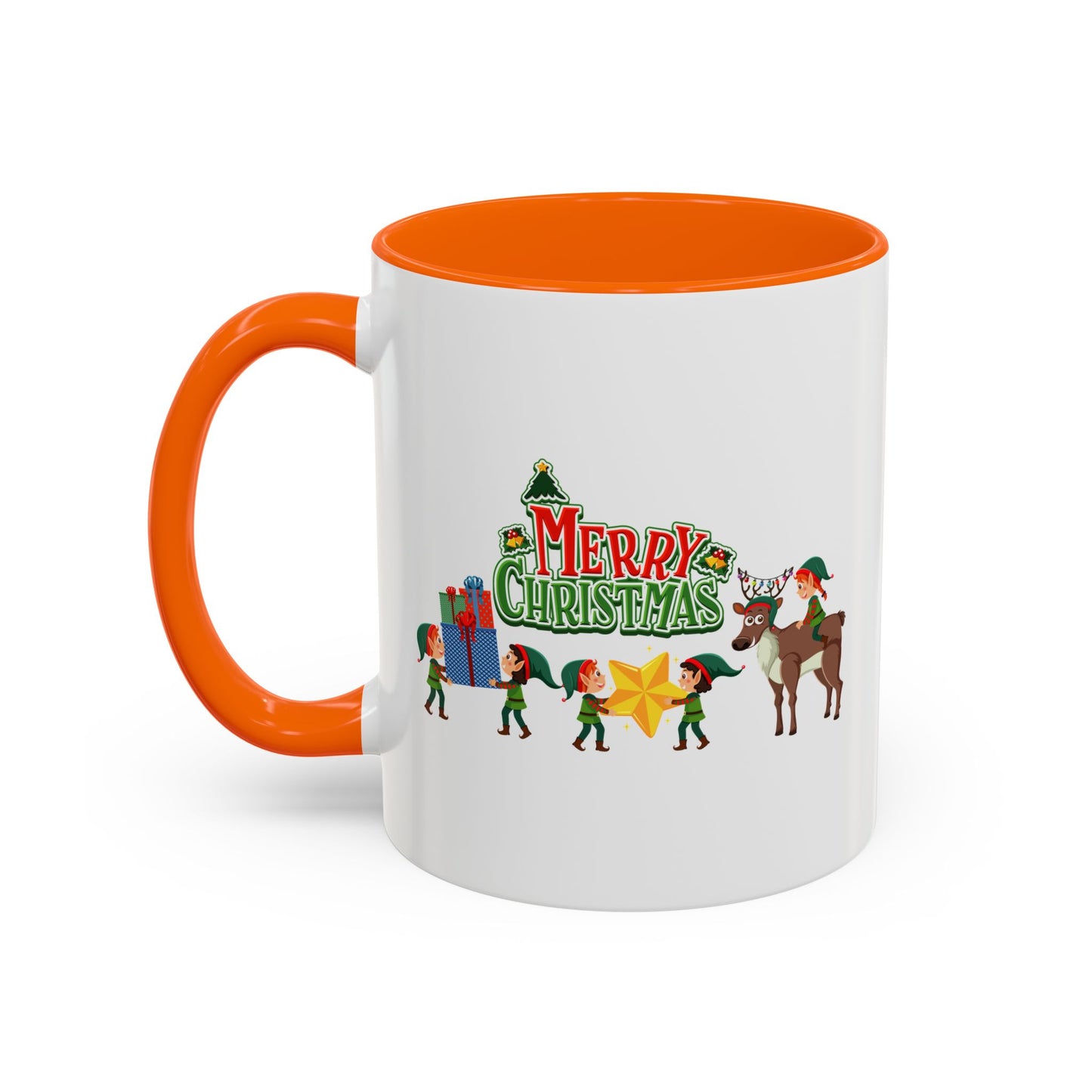 Accent Coffee Mug - Merry christmas and reindeer
