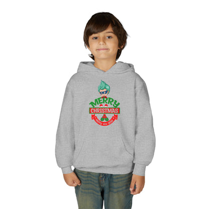 Youth Heavy Blend Hooded Sweatshirt - Merry chridtmas from super kiddo - [[{"value":"Wonderwear Kid"}]]