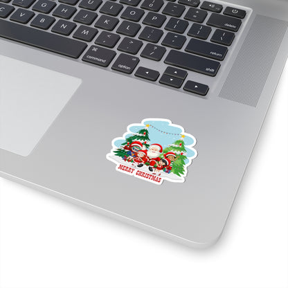 Kiss-Cut Stickers - Super kiddo with santa claus Merry christmas - [[{"value":"Wonderwear Kid"}]]