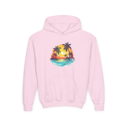 Youth Heavy Blend Hooded Sweatshirt - Summer tropical Printify