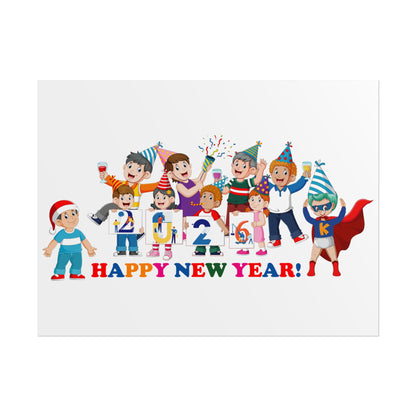 Rolled Posters - Happy new year from super kiddo - [[{"value":"Wonderwear Kid"}]]