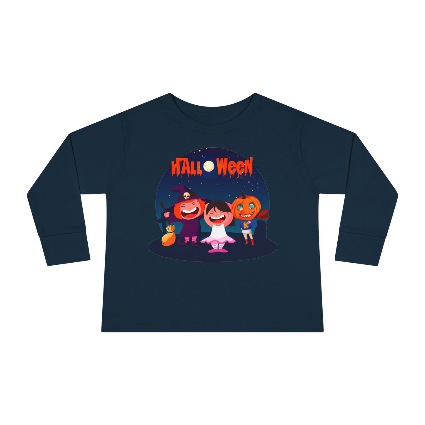 Toddler Long Sleeve Tee - Super kiddo wearing pumpkin - [[{"value":"Wonderwear Kid"}]]