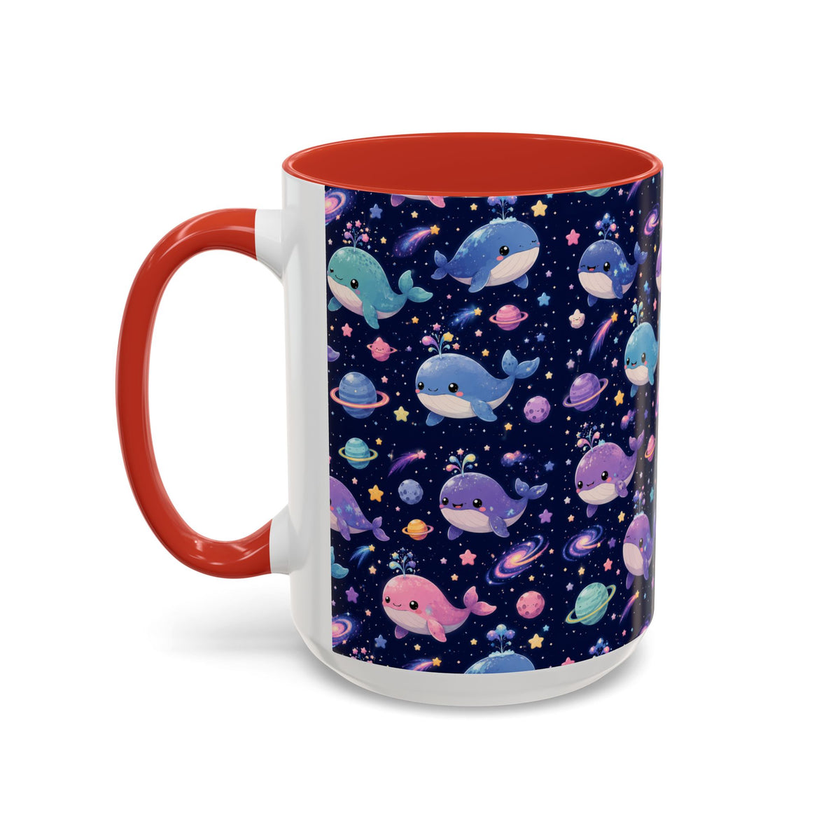 Accent Coffee Mug  (11/15 oz) - Cosmic Whale Adventure