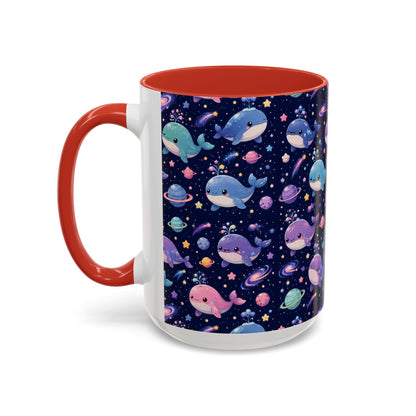 Accent Coffee Mug  (11/15 oz) - Cosmic Whale Adventure