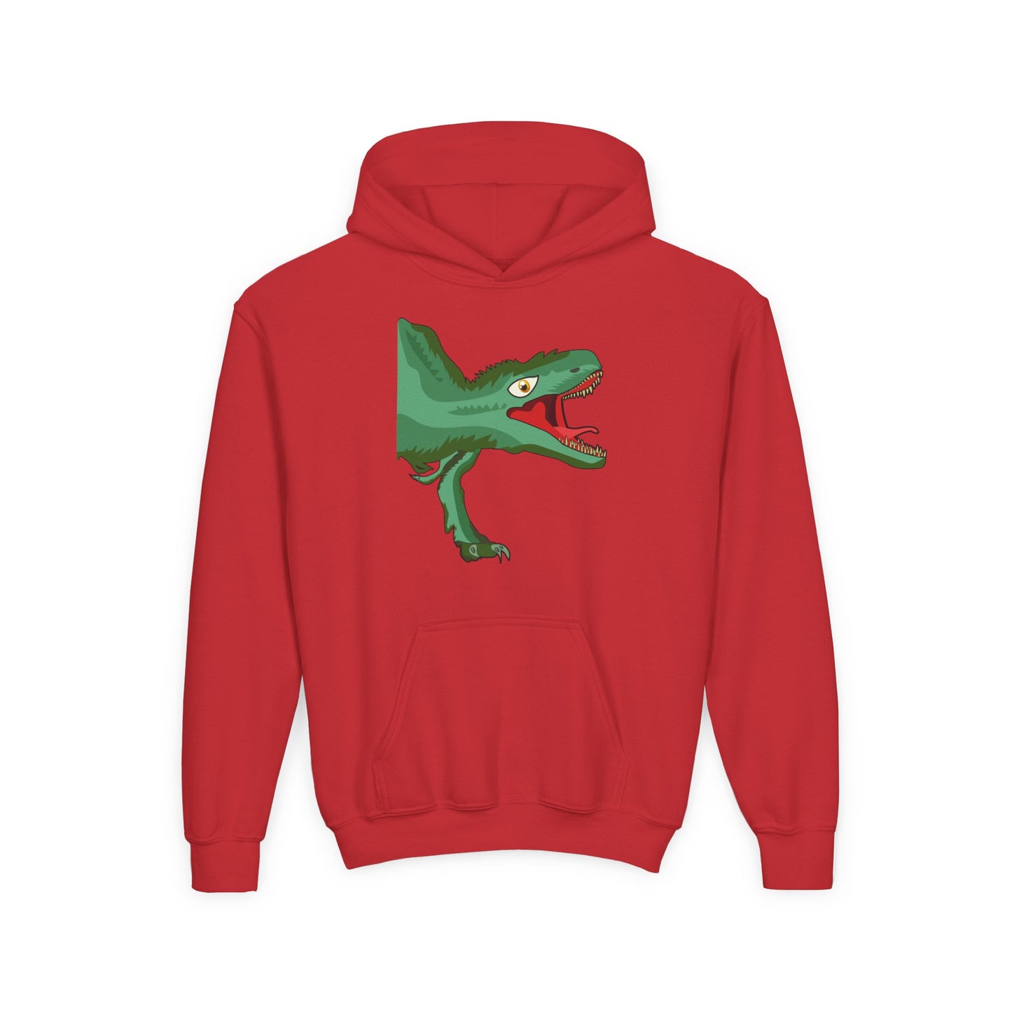 Youth Heavy Blend Hooded Sweatshirt -  Tyrannosaurus hunting