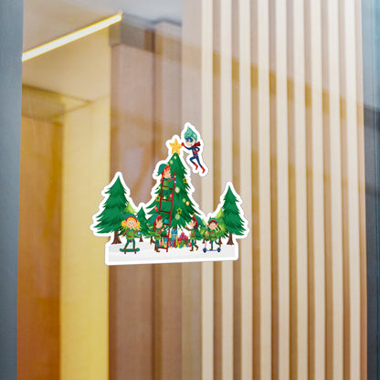 Christmas Kiss-Cut Vinyl Decals – Super kiddo putting the stars - [[{"value":"Wonderwear Kid"}]]