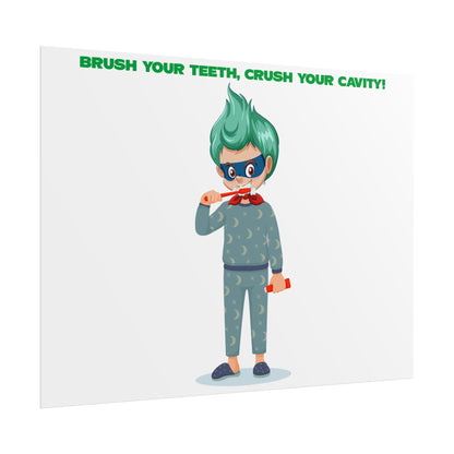 Rolled Posters - Super kiddo brushing teeth - [[{"value":"Wonderwear Kid"}]]