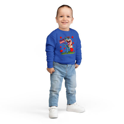 Toddler Sweatshirt -Dinosaur and heart design for valentines - [[{"value":"Wonderwear Kid"}]]