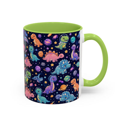 Accent Coffee Mug  (11/15 oz) - Cosmic dinosaurs