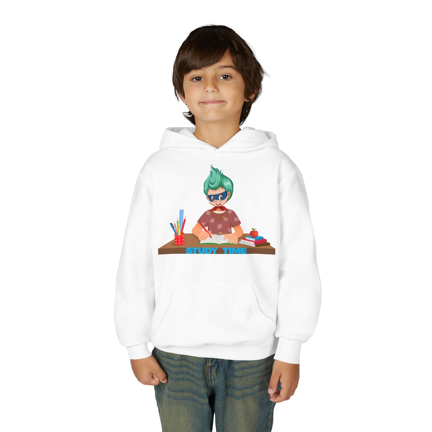 Youth Heavy Blend Hooded Sweatshirt - Super kiddo studying