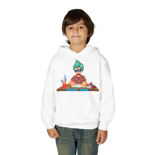 Youth Heavy Blend Hooded Sweatshirt - Super kiddo studying