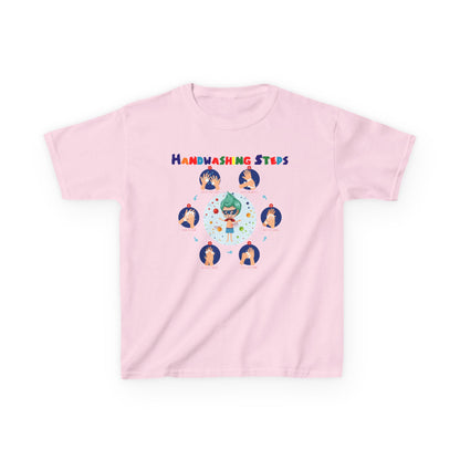Kids Heavy Cotton™ Tee - Super kiddo how to wash hand properly - [[{"value":"Wonderwear Kid"}]]