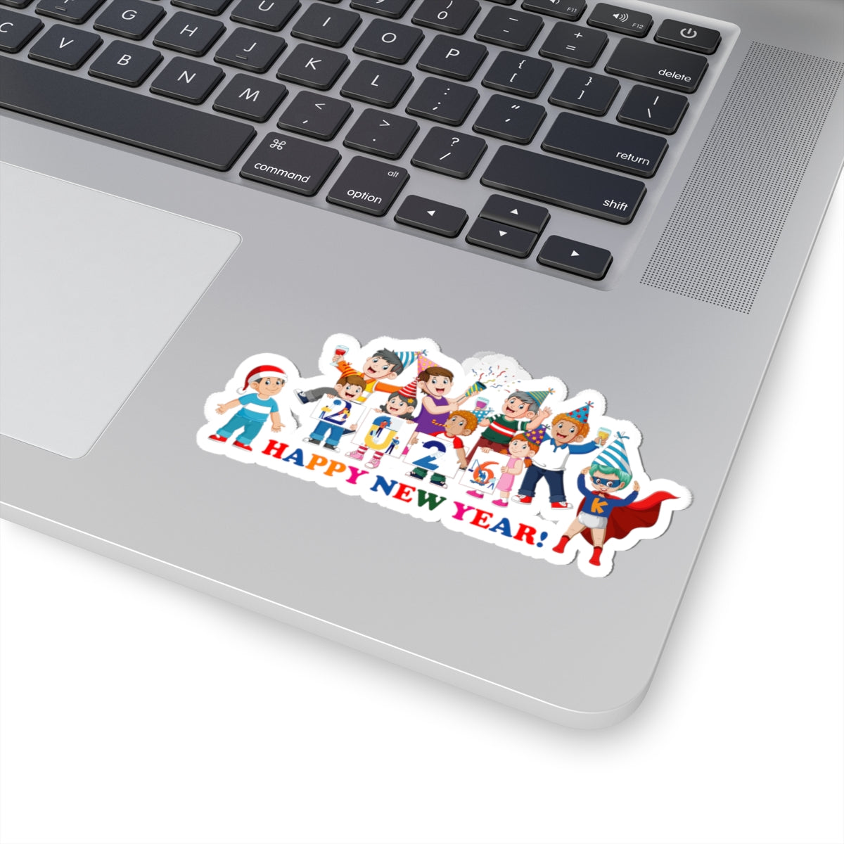Kiss-Cut Stickers - Happy new year from super kiddo - [[{"value":"Wonderwear Kid"}]]
