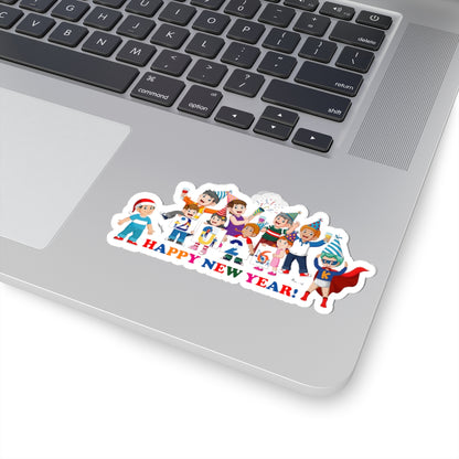 Kiss-Cut Stickers - Happy new year from super kiddo - [[{"value":"Wonderwear Kid"}]]