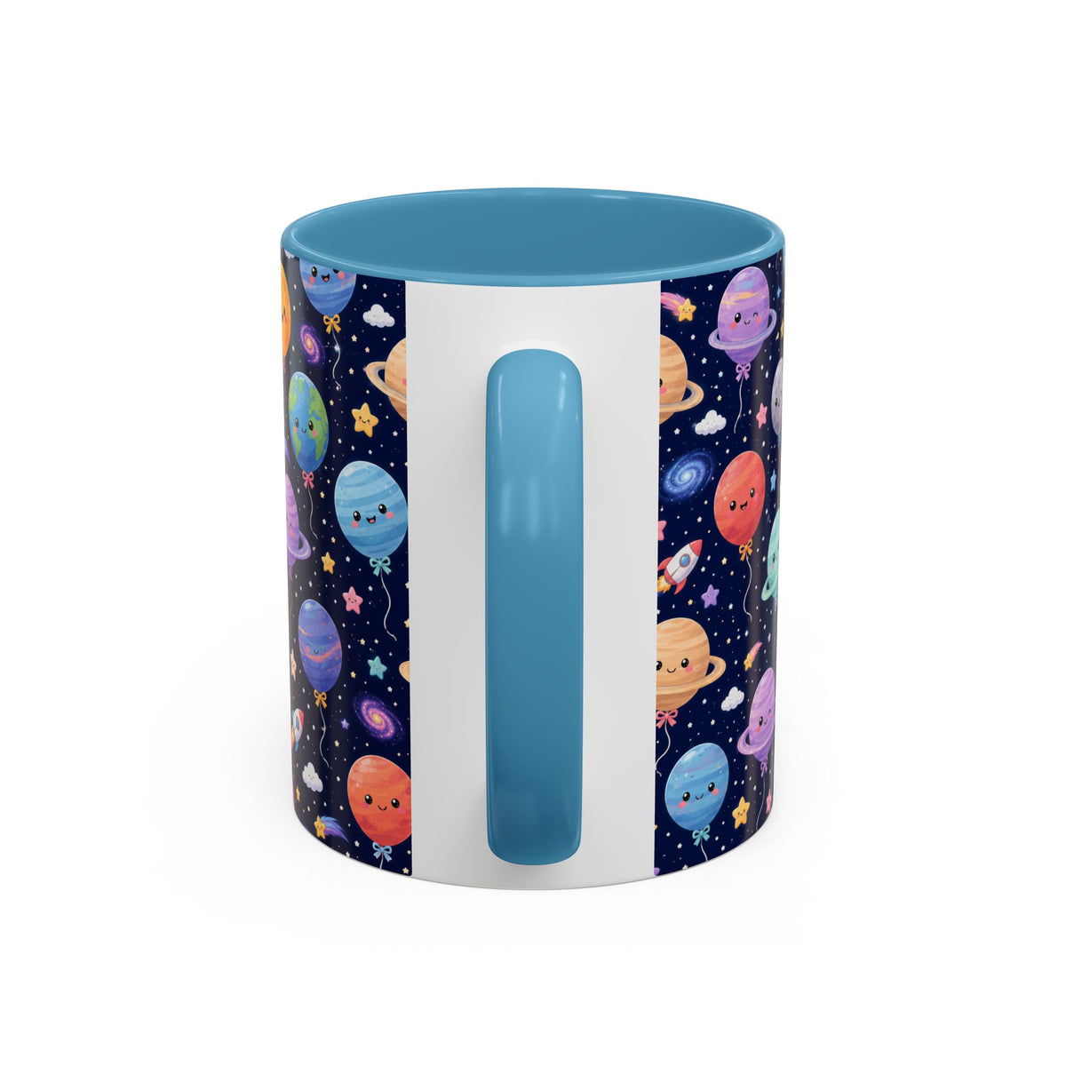 Accent Coffee Mug (11/15 oz) - Kawaii Space Balloon Planet