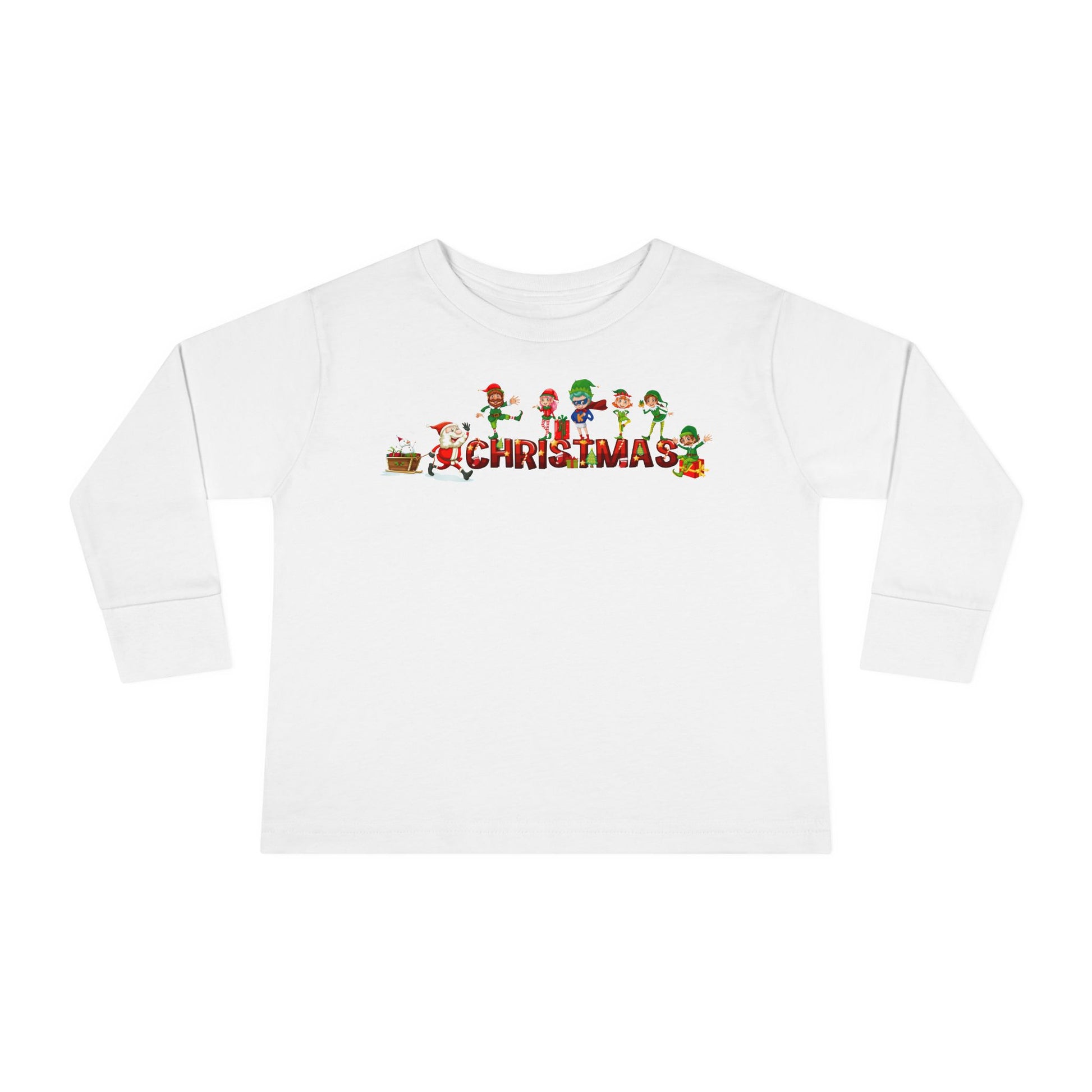 Toddler Long Sleeve Tee - Christmas with santa claus and friends - [[{"value":"Wonderwear Kid"}]]