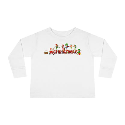 Toddler Long Sleeve Tee - Christmas with santa claus and friends - [[{"value":"Wonderwear Kid"}]]