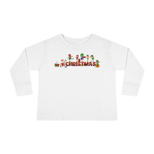 Toddler Long Sleeve Tee - Christmas with santa claus and friends - [[{"value":"Wonderwear Kid"}]]