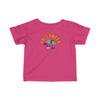 Infant Fine Jersey Tee - Holloween with super kiddo Printify