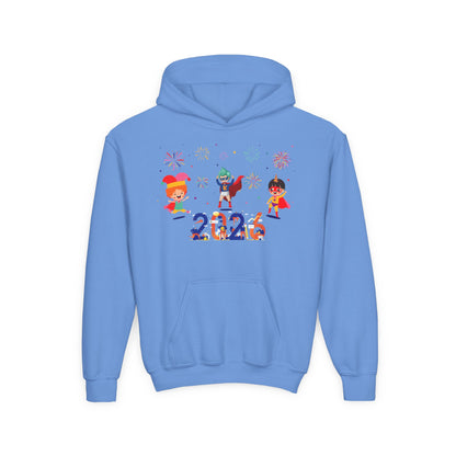 Youth Heavy Blend Hooded Sweatshirt - Super kiddo and other hero - [[{"value":"Wonderwear Kid"}]]