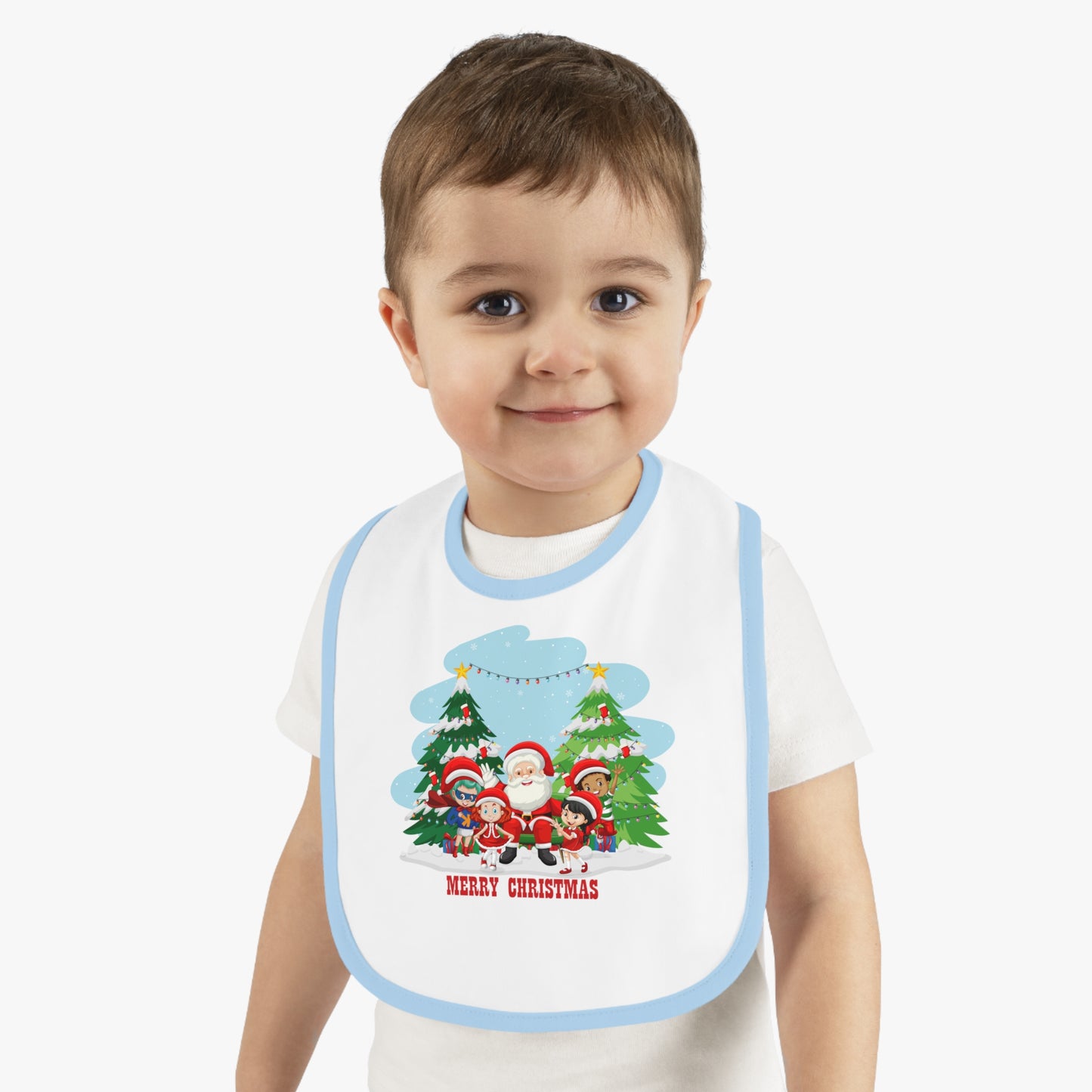 Baby Bib - Super kiddo with santa claus Merry christmas