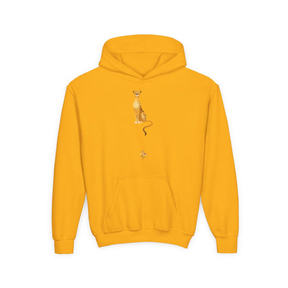 Youth hoodie with bold tiger design Printify
