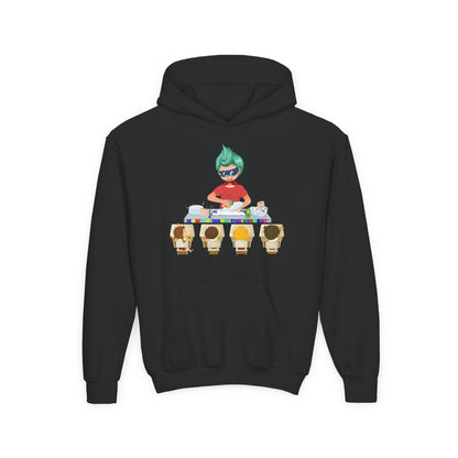 Youth Heavy Blend Hooded Sweatshirt - Little kiddo teaching to wash dishes - [[{"value":"Wonderwear Kid"}]]