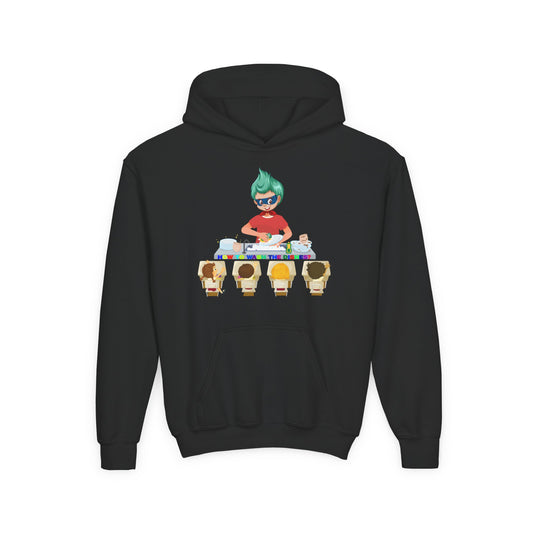 Youth Heavy Blend Hooded Sweatshirt - Little kiddo teaching to wash dishes - [[{"value":"Wonderwear Kid"}]]